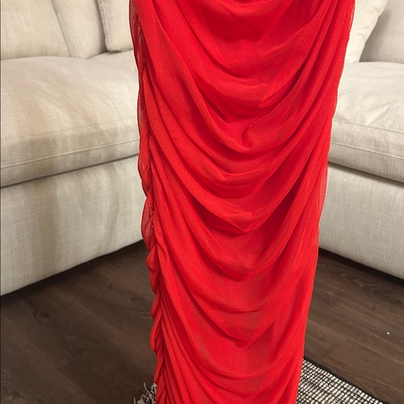 Red Ruched Dress - Picture 7 of 7